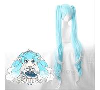 ESPADE VOCALOID 2019 Snow Princess Blue Mixed White Ponytails Cosplay Wigs Cosplay Anime Wig Coser