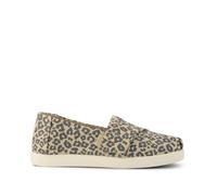 TOMS Youth Girl's Alpargata Classic Espadrille Loafer Flat, Oatmeal Small Leopard Spots, 4 UK
