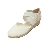 Espadrilles Wedge Sandals Fashion Women Summer Platform Criss Cross Elastic Strap Summer Cap Toe Shoes Size