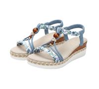 Espadrilles Women's Summer Wedge Heel Sandals Elegant Platform Sandals, Blue 2, 6 UK