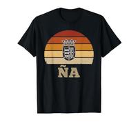 Espana Crowned Shield NA Retro Sunset Spanish Pride Design Value Graphic T-Shirt, Men, Black, L