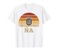 Espana Crowned Shield NA Retro Sunset Spanish Pride Design Value Graphic T-Shirt, Men, White, XL