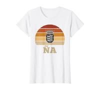 Espana Crowned Shield NA Retro Sunset Spanish Pride Design Value Graphic T-Shirt, Women, White, XL