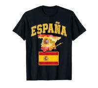 Espana Spain Country Map Flag Guitar Bull Graphic Design T-Shirt
