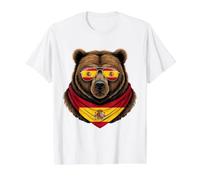 Espana Spain Flag Bear Spanish Flag Spanish Pride Value Graphic T-Shirt, Men, White, S