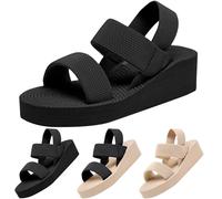 Espandrillos Women's Platform Shoes with Wedge Heel for Women Summer Sandals Platform Sandals Breathable Platform Sandals Lightweight Beach Sandals for Mother's Day, BK2, 5 UK