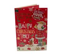 Especially For You Santa Pup & Snowflakes Christmas Card With Badge