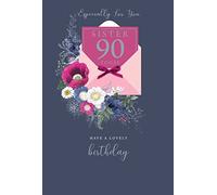 Especially For You Sister 90 90th Today Flowers Happy Birthday Card Lovely Verse
