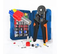 Espectronix HSC8 10-6A Cable Crimping Tool Set,Carbon Steel Handle-VE Terminal Assortment Kit 1200pcs, Hexagonal Crimp Cold Crimped Wire Connectors