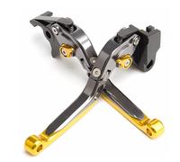 ESPEEDMTC For BMW F650GS/ F700GS/ F800GS/ Adventure Modified CNC aluminum Alloy 6-stage Length Adjustable Foldable Brake Clutch Lever Accessories (Gold)