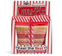 Espeez Cinna-Pix Old Fashioned Cinnamon Toothpicks, 24 Count Plastic Reusable Toothpicks for Home Hot Drinks