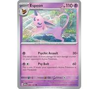 Espeon 086/197 Uncommon Reverse Holo Pokemon Card (SV Obsidian Flames) + 1x TitanCards® Toploader