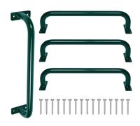 ESPETS 17 Inch Green Safety Handles Metal for Playground Accessories Pack of 4 - Swing Set Attachment Handle Grips, Playset Grab Handles, Indoor Monkey Bars for Wood Play Structure