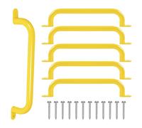 ESPETS 17 Inch Yellow Metal Safety Handles for Playground 6 Pack - Swing Set Accessories Grab Handles, Playset Hand Grips, Indoor Monkey Bars for Jungle Gym, Playhouse, Climbing Frame