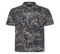 Espionage Abstract Print Button Down Check Shirt Short Sleeve Mens 2XL-8XL SH467 (UK, Alpha, 7XL, Plus, Regular)