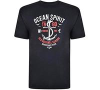 Espionage Beach Print Mens t-Shirt Crew Neck 100% Cotton Size XXL Black