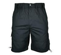 Espionage Big Mens Black Helm Poplin Cargo Shorts for Sizes 2XL 3XL 4XL 5XL 6XL 7XL 8XL, Size : 2XL