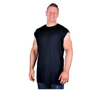 Espionage Big Mens Black Hiker Sleeveless Cotton Oversized Large T Shirt Long Tall Top for Sizes 2XL 3XL 4XL 5XL 6XL 7XL 8XL, Size : 8XL