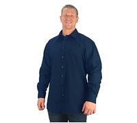 Espionage Big Mens Navy Blue Myles Long Sleeve Plain Shirt 2XL 3XL 4XL 5XL 6XL 7XL 8XL, Size : 7XL
