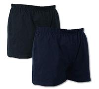 Espionage Big Mens Twin Pack Boxer Shorts in 2XL Waist (44-46 INCHES) Black/Navy