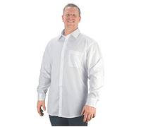 Espionage Big Mens White Myles Long Sleeve Plain Shirt 2XL 3XL 4XL 5XL 6XL 7XL 8XL, Size : 8XL