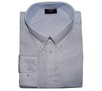 Espionage Big Size Mens Cotton Rich Long Sleeve Plain Shirt (150) in Light Blue in 8XL