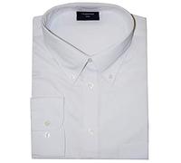 Espionage Big Size Mens Cotton Rich Long Sleeve Plain Shirt (150) in White in 4XL
