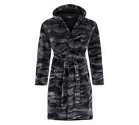 Espionage Camo Fleece Gown For Men in Black/Grey, 2XL