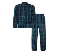 Espionage Check Pyjamas Long Sleeve Nightwear Pyjama Set Mens Plus Size 2XL-8XL PJ151 (UK, Alpha, 3XL, Plus, Regular, Navy/Green)