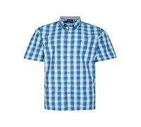 Espionage Check Shirt King Size Men Short Sleeve Button up Top Denim/Mint 7XL (SH383)
