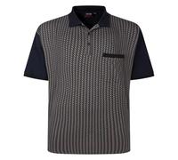 Espionage Geometric Front Panel Jersey Polo Shirt for Men in Navy, 5XL