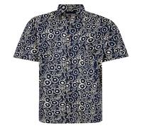 Espionage Mens Abstract Daisy Big & Tall Short Sleeve Shirt - Navy - 4XL