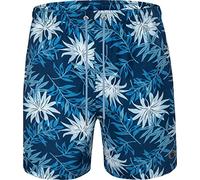 Espionage Mens All Over Leaf Print Swimming Shorts - Blue - 3XL