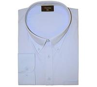 Espionage Mens Big Size Button Down Collar Long Sleeve Shirt (150) in Blue in 5XL