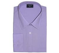 Espionage Mens Big Size Classic Fit Sttandard Collar Long Sleeve Shirt (151) in Lilac in 2XL