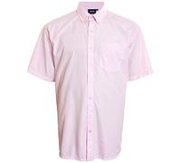Espionage Mens Big Size Easy Care Short Sleeve Shirt in Pink in 8XL