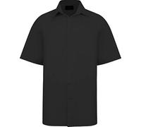 Espionage Mens Big Size Plain Collar Short Sleeve Shirt (147) in Black in 4XL