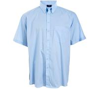 Espionage Mens Big Size Plain Collar Short Sleeve Shirt (147) in Blue in 7XL