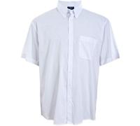 Espionage Mens Big Size Plain Collar Short Sleeve Shirt (147) in White in 8XL