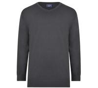 Espionage Mens Big Size Pure Cotton V Neck Jumper/Pullover (031) in Charcoal Grey in 5XL