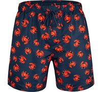 Espionage Mens Crab All Over Print Swimshort - Blue - 3XL