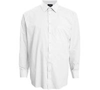 Espionage Men's Kingsize SH151 Plain Collar Long Sleeve Shirt Size - 4XL - 54-56" Chest White