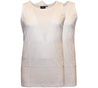 Espionage Mens Long Length Combed Cotton Vests (017) in White (Twin Pack) in 4XL