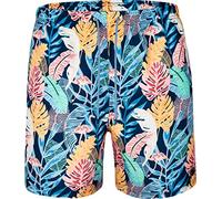 Espionage Mens Mulitcolour Leaf Print Swimming Shorts - Blue, 5XL Plus (ESSW085IMP5XLU00)