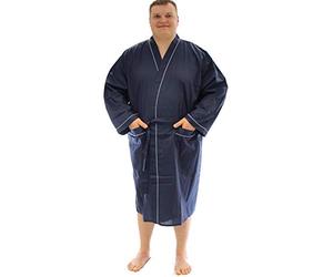 Espionage Men's Plain Traditional Dressing Gown-Blue-8XL