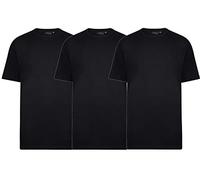 Espionage Mens Plus Size Pure Cotton 3 Pack Basic Plain Tee Shirt in Black in 8XL
