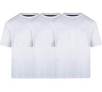 Espionage Mens Plus Size Pure Cotton 3 Pack Basic Plain Tee Shirt in White in 7XL
