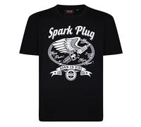 Espionage Men's Plus Size Pure Cotton Spark Plug Shirt in Black 5XL