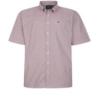 Espionage Mens Plus Size SH399 Check S/S Shirt 6XL Navy/Orange