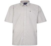 Espionage Mens Plus Size SH399 Check S/S Shirt 6XL White/Gold